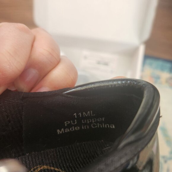 Stelle Tap Shoes for Girls/Boys Dance Shoes for Kid sz 11ML, shiny black - Picture 3 of 5